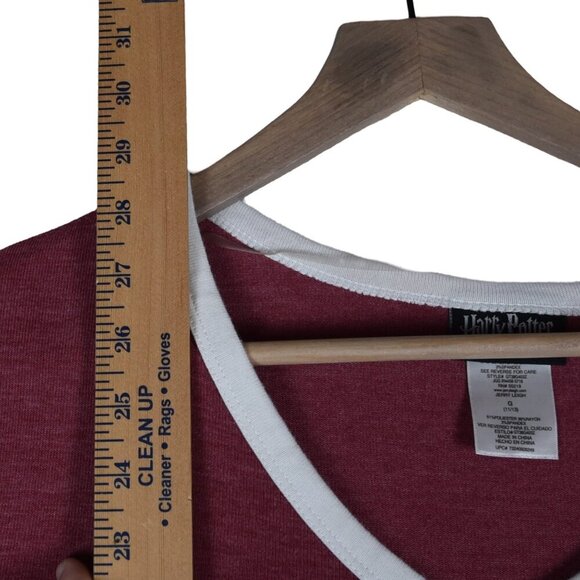 Harry Potter Hogwarts Baseball Long T Shirt Unisex L Red Pullover - Picture 4 of 6